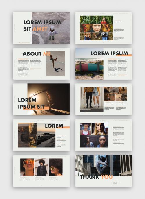 Portfolio Layout with Gold Accents - 251861410