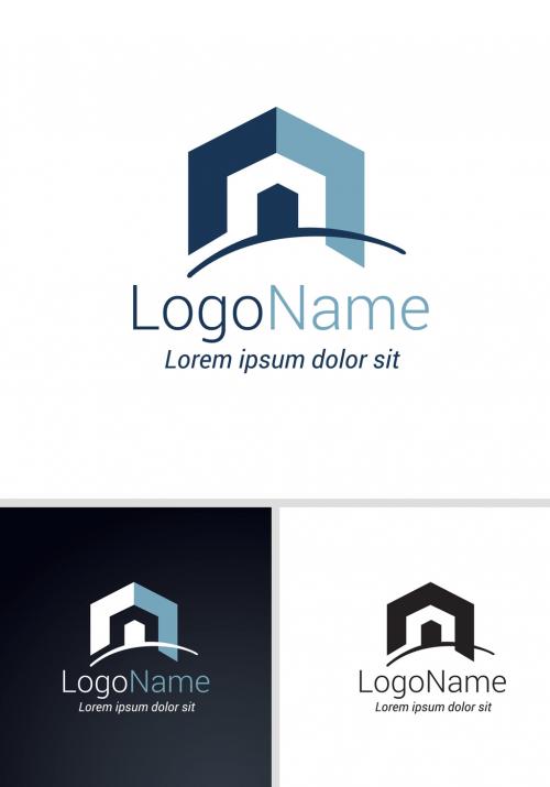 Geometric House Logo Layout - 251861592