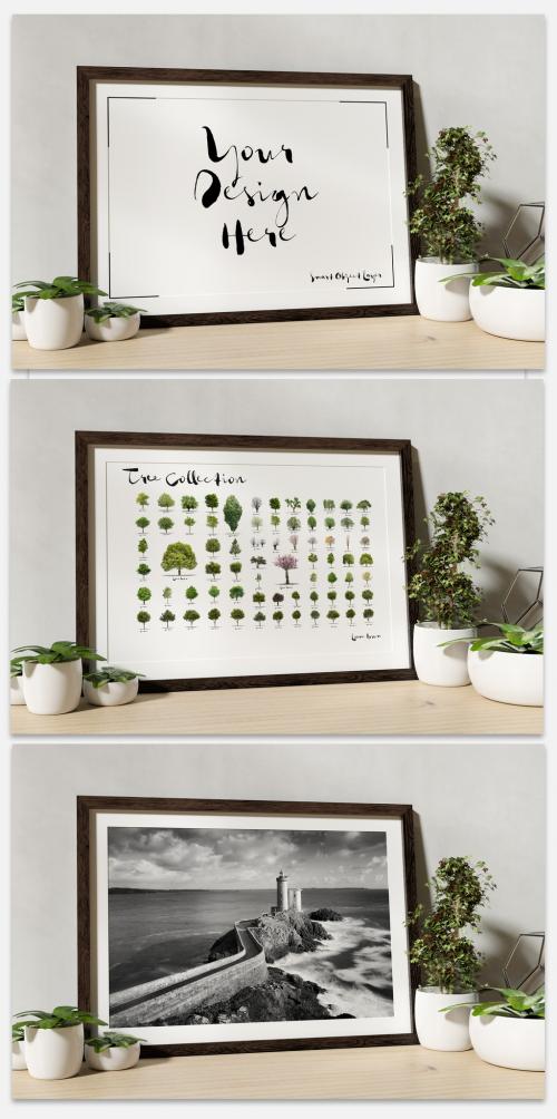 Frame Mockup with Plants - 252112469