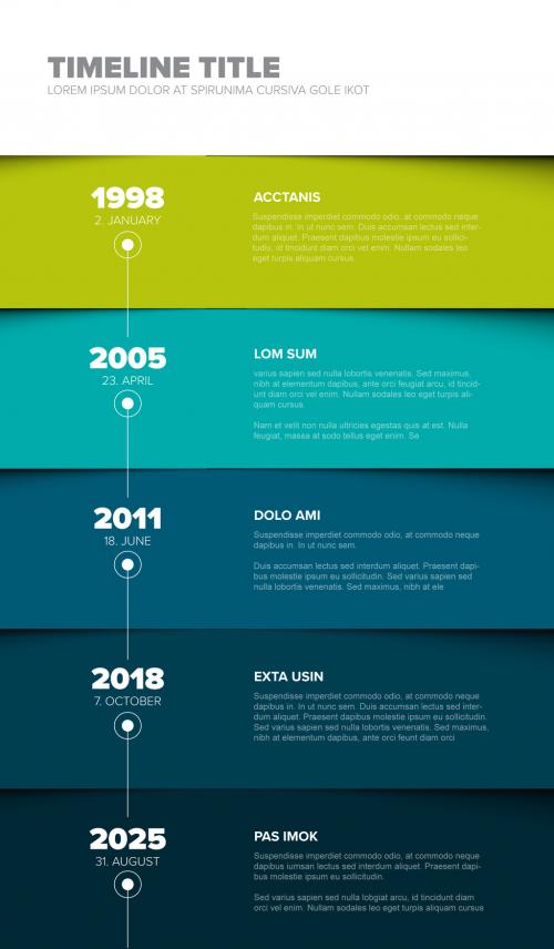 Blue and Green Timeline Infographic Layout - 252321504