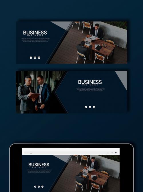 Dark Blue Web Banner Layouts - 252334198