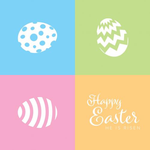 Easter Card Layout with Pastel Colors - 253386401