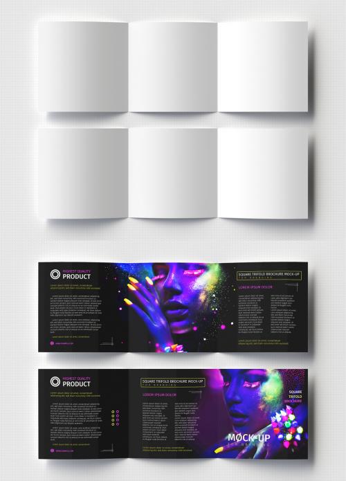 Square Trifold Mockup - 253569614