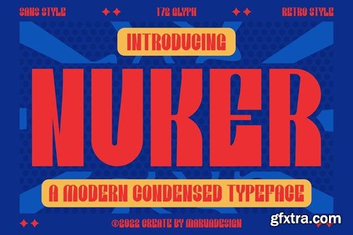 Nuker - A Modern Condensed Display Font WY92GB5