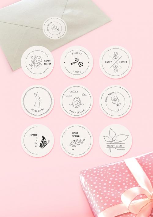Easter and Spring Labels Layout Set - 253818670