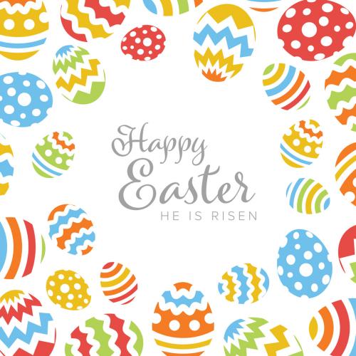 Square Easter Card Layout - 254445198