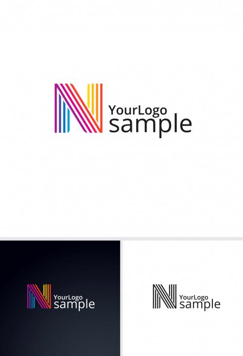 N with Lines Logo Layout - 254449053