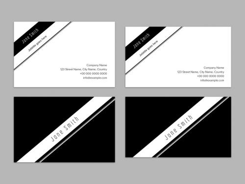 Black and White Business Card Layout - 254519283