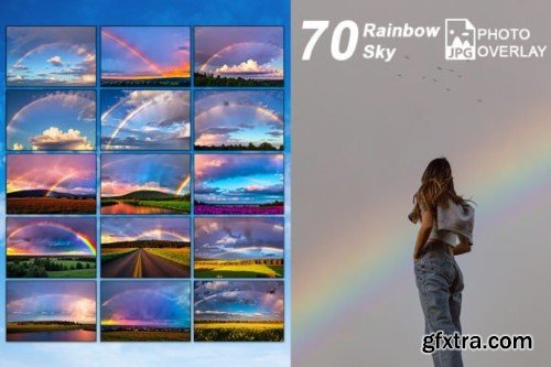 70 Rainbow Sky Overlays