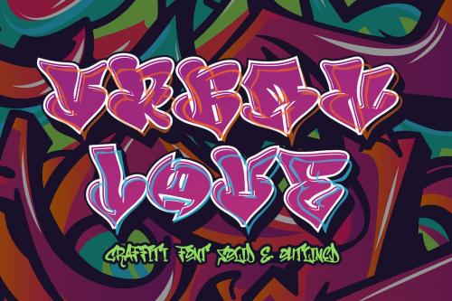 Urban Love - Solid and Outline Graffiti Font