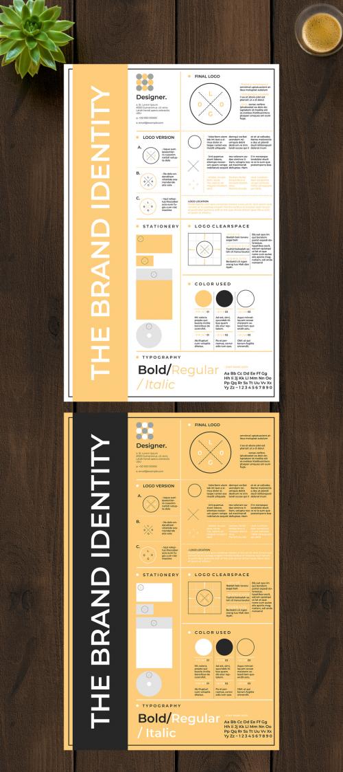 Brand Identity Poster Layout with Tan Accent - 254770019