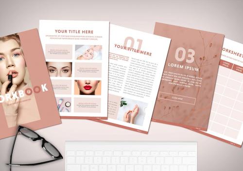 Minimal peach color workbook