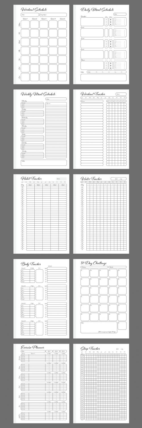 Black and White Heath Tracker Layout - 255003251