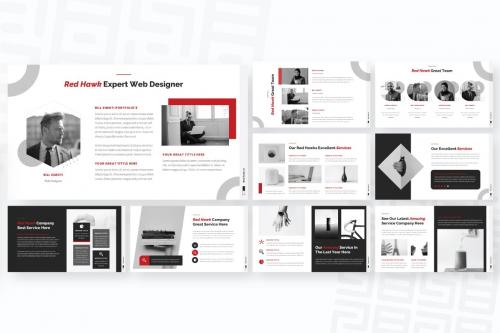 Red Hawk v2 Creative Red PowerPoint Template