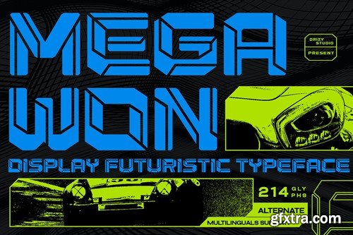 Megawon - Futuristic Modern Sport Font NR94NTB