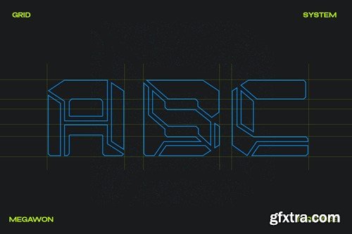 Megawon - Futuristic Modern Sport Font NR94NTB