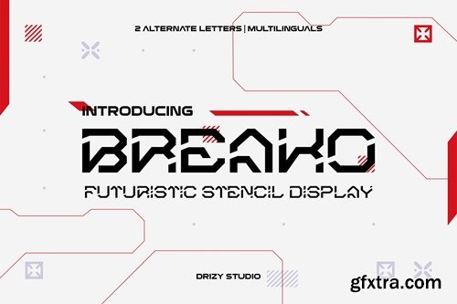 Breako - Futuristic Stencil Font FYKWL25