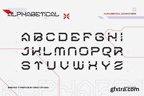 Breako - Futuristic Stencil Font FYKWL25