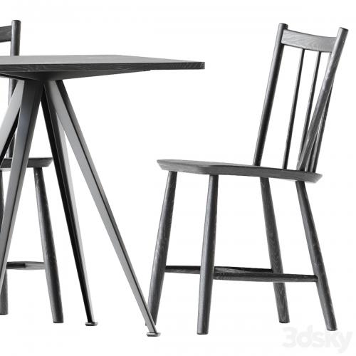 Pyramid Table 21 and J41 Chair by Hay