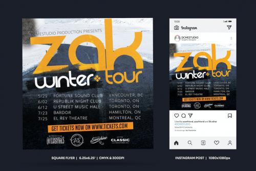 Dj Winter Tour Dates Square Flyer &amp; Insta Post