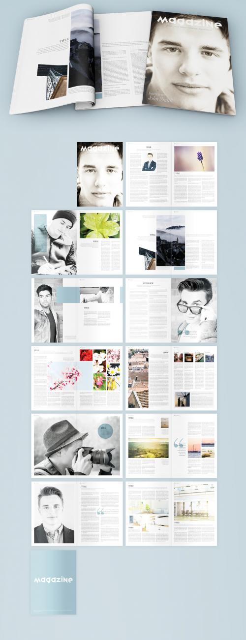 Magazine with Light Blue Accents - 256262500