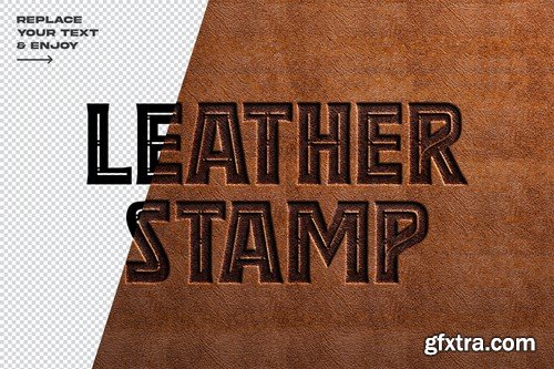 Deboss Leather Stamp Editable Text Effect JGQHQNF