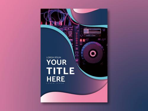 Poster Layout with Pink and Blue Accents - 256682955