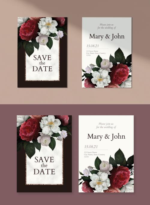 Floral Wedding Save the Date Layouts - 256683014