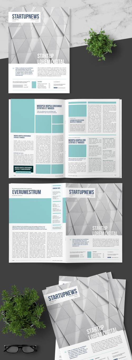 Business Newsletter with Teal Accents - 256866380