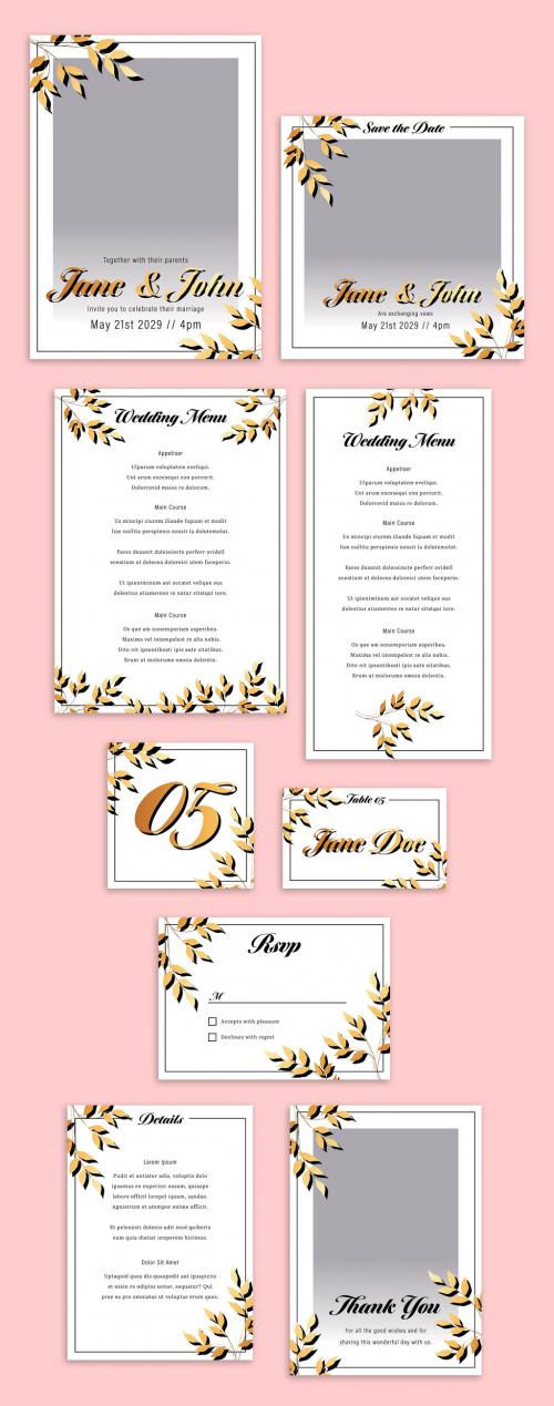 Wedding Suite Layout with Gold Leaf Elements - 256867852