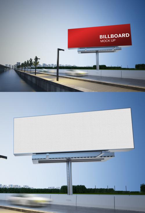 Billboard Mockup on Highway - 257914226