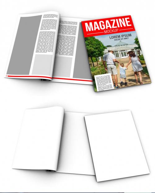 Open and Closed Magazines Mockup - 257915016