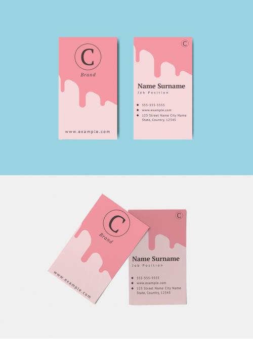 Pink Business Card Design - 258138280