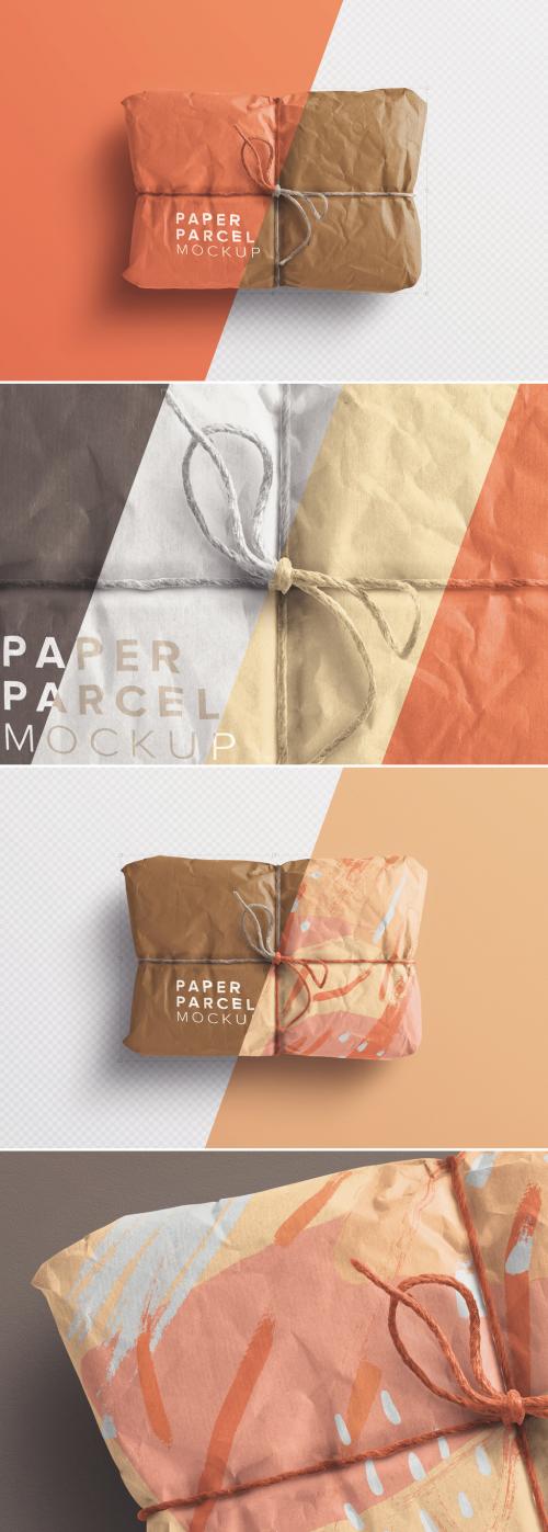 Paper Parcel Mockup with Twine - 258201480