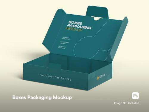 Creative Open Cardboard Box Packaging Mockup Psd Isolated