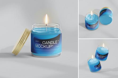 Candle Glass Jar Mockup