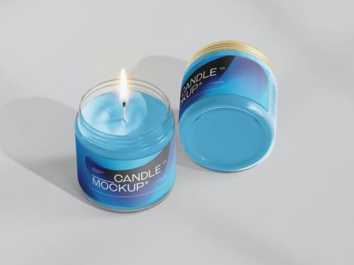 Candle Glass Jar Mockup