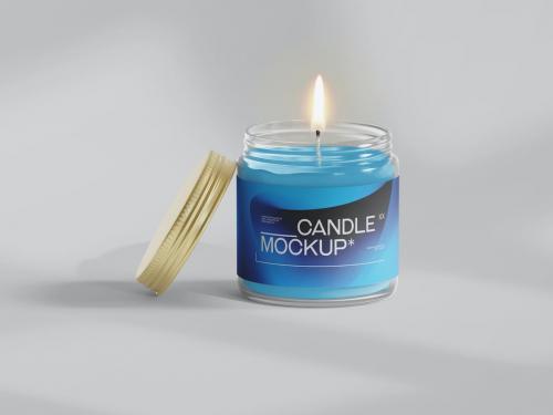 Candle Glass Jar Mockup