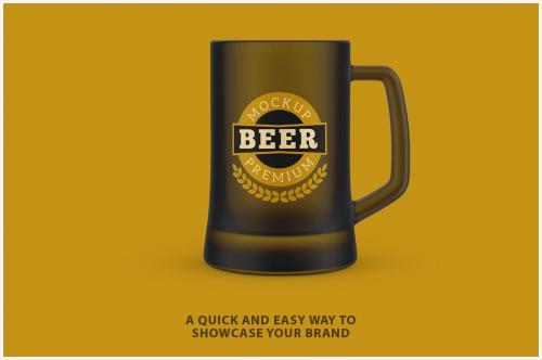 Beer Frosted Glass Mockup