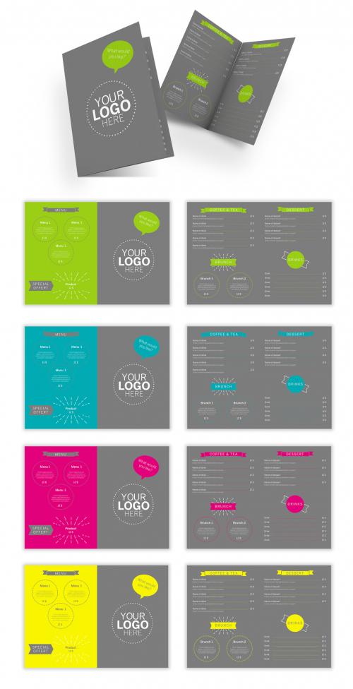 Menu Layout with in 4 Colors - 258418900