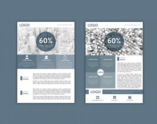 Flyer Layout with Blue Accents - 258418904