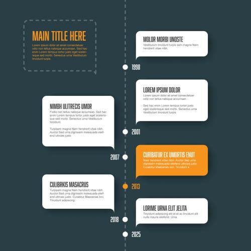 Timeline Infographic with Dates and Bubbles - 258988434