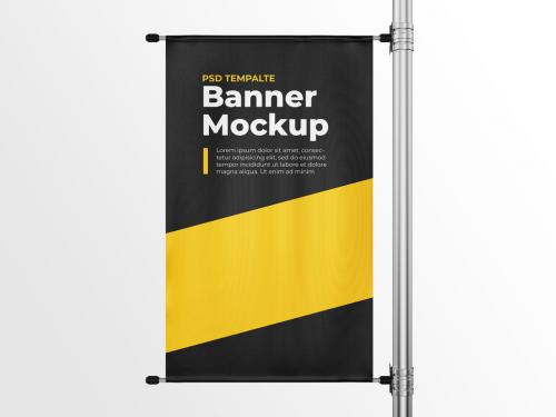 Vertical Pole Banner Mockup Template - 259165977
