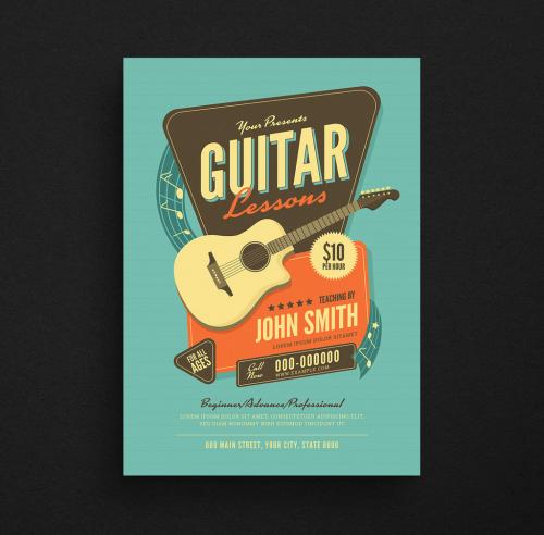 Guitar Lessons Flyer Layout - 259186747