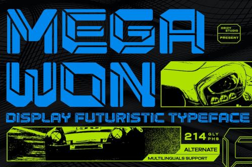 Megawon - Futuristic Modern Sport Font