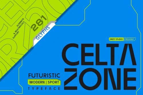 Celtazone - Futuristic Sci-Fi Sport Font