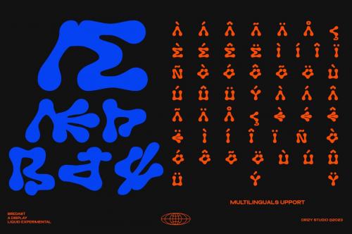 Bredast - Experimental Liquid Font