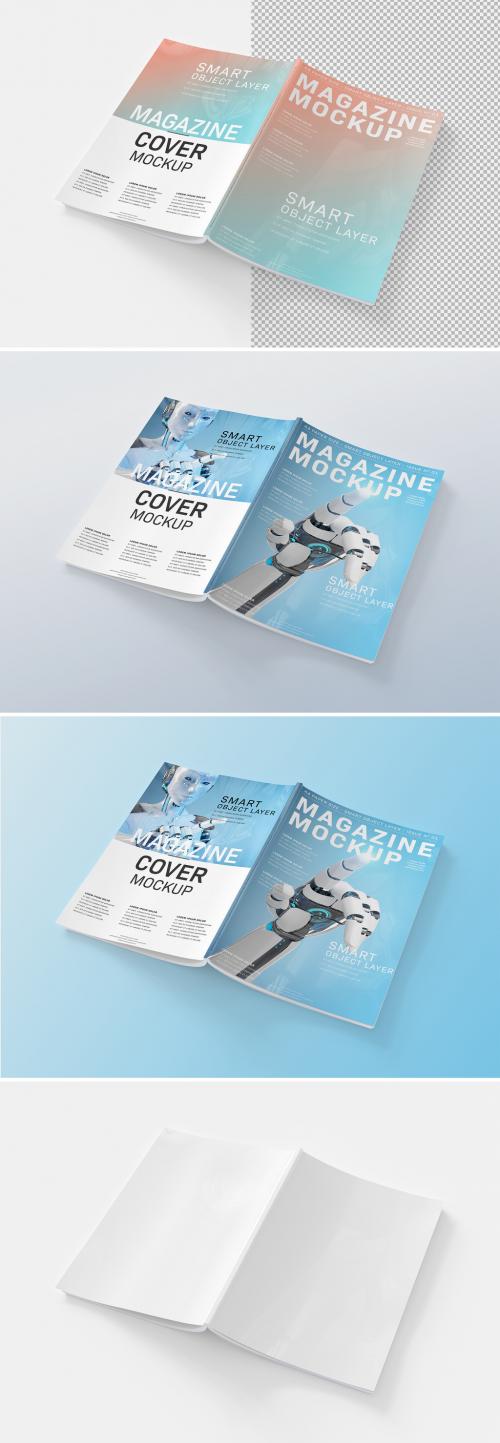 Open Magazine Cover Mockup Isolated - 259240194