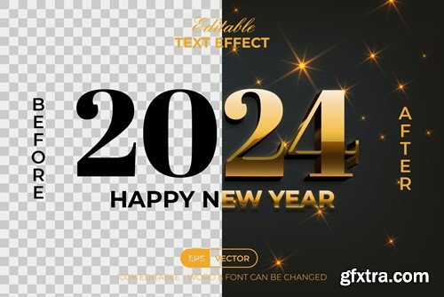 2024 Gold Text Effect New Year Style 6WJ64XJ