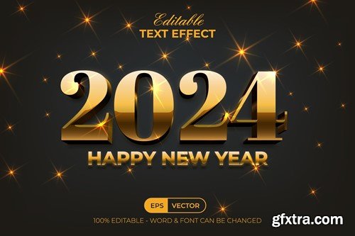 2024 Gold Text Effect New Year Style 6WJ64XJ